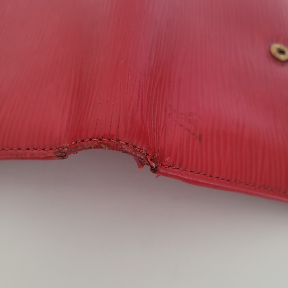 Louis Vuitton Red Epi Leather Portefeuille Viennois Kiss Lock Wallet MI0918 - Picture 12 of 13